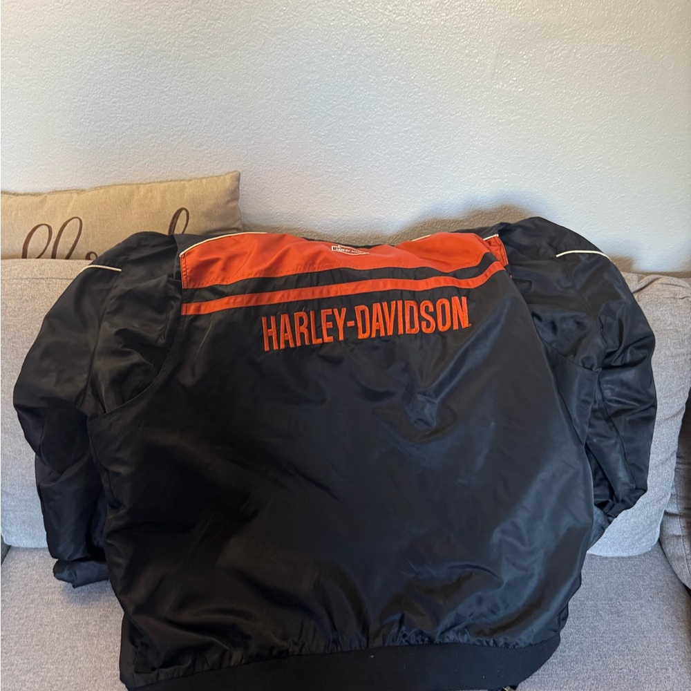 Harley-Davidson Black and Orange Windbreaker